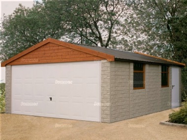 Stone Apex Double Concrete Garage 163