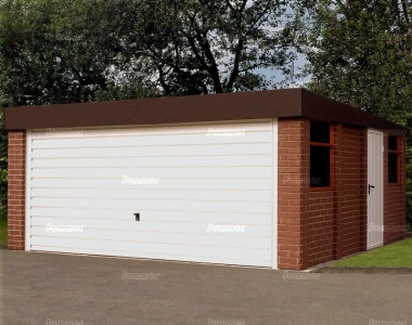 Brick Pent Double Concrete Garage 171